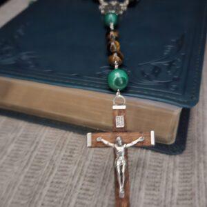 Tigers eye and Malachite Rosary