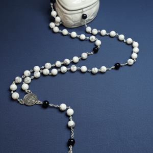 Onyx and Howlite Rosary